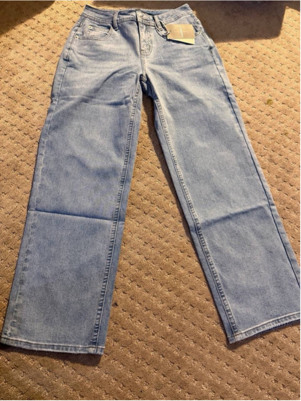 Flamingals mid-rise light wash wide-leg denim jeans S